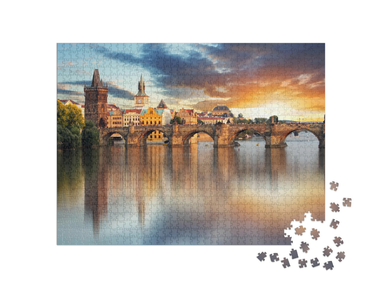 puzzle 1000 dílků „U Karlova mostu, Praha, Česká republika“