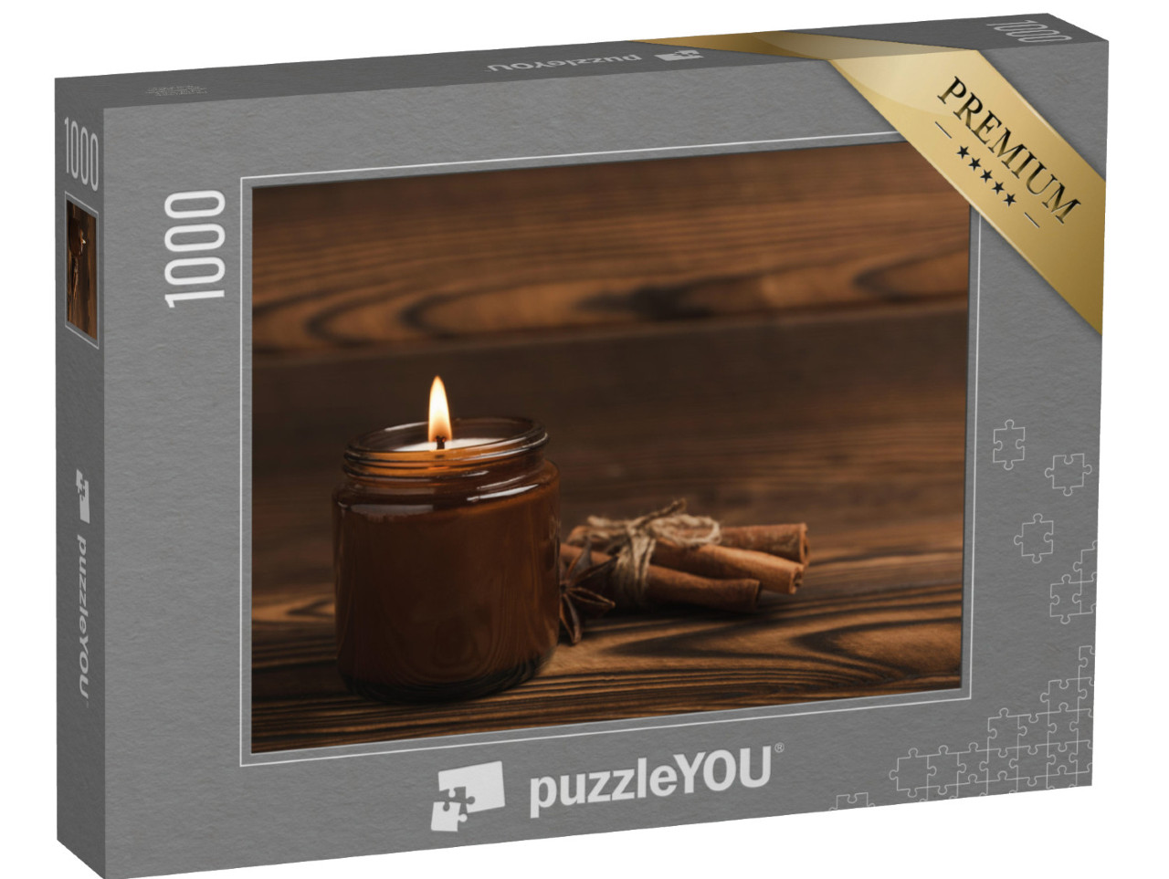 puzzle 1000 dílků „Svíčka ve skleněné nádobě“