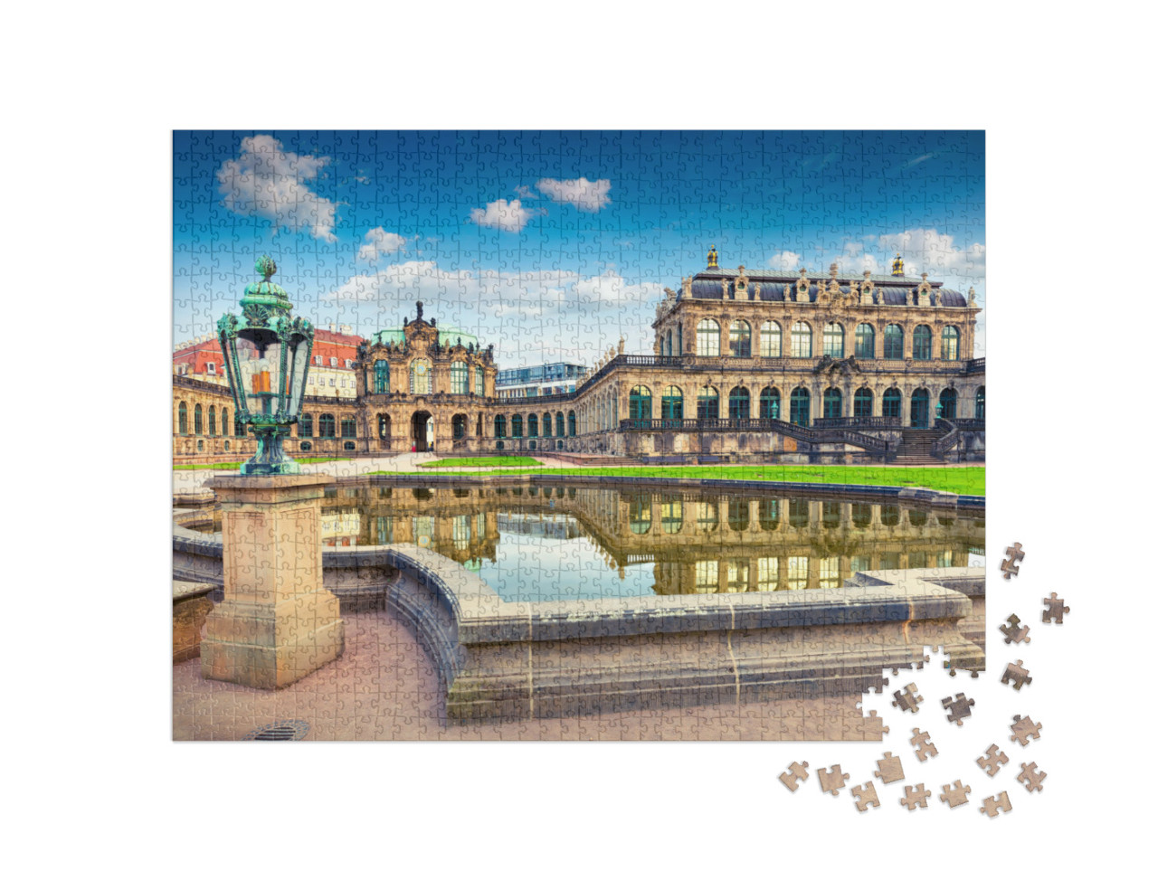 puzzle 1000 dílků „Drážďanský Zwinger ráno, Umělecká galerie, Sasko“