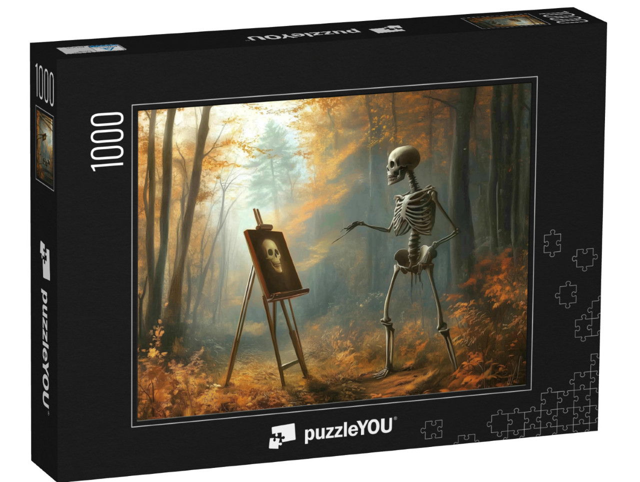 puzzle 1000 dílků „Umělec s kostrou“