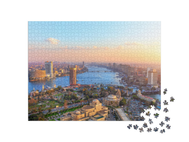 puzzle 1000 dílků „Letecký pohled na Káhiru při západu slunce“