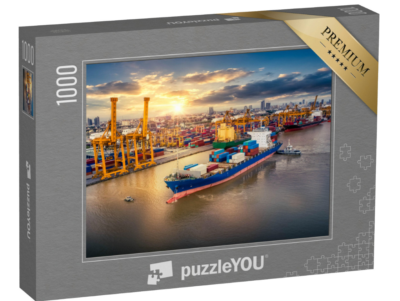 puzzle 1000 dílků „Logistika a doprava v kontejnerovém přístavu“