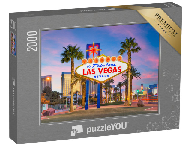 puzzle 2000 dílků „Nápis Welcome to Las Vegas za soumraku“