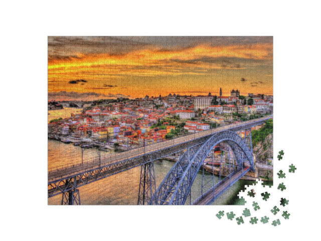 puzzle 1000 dílků „Porto s mostem Dom Luis, Portugalsko“