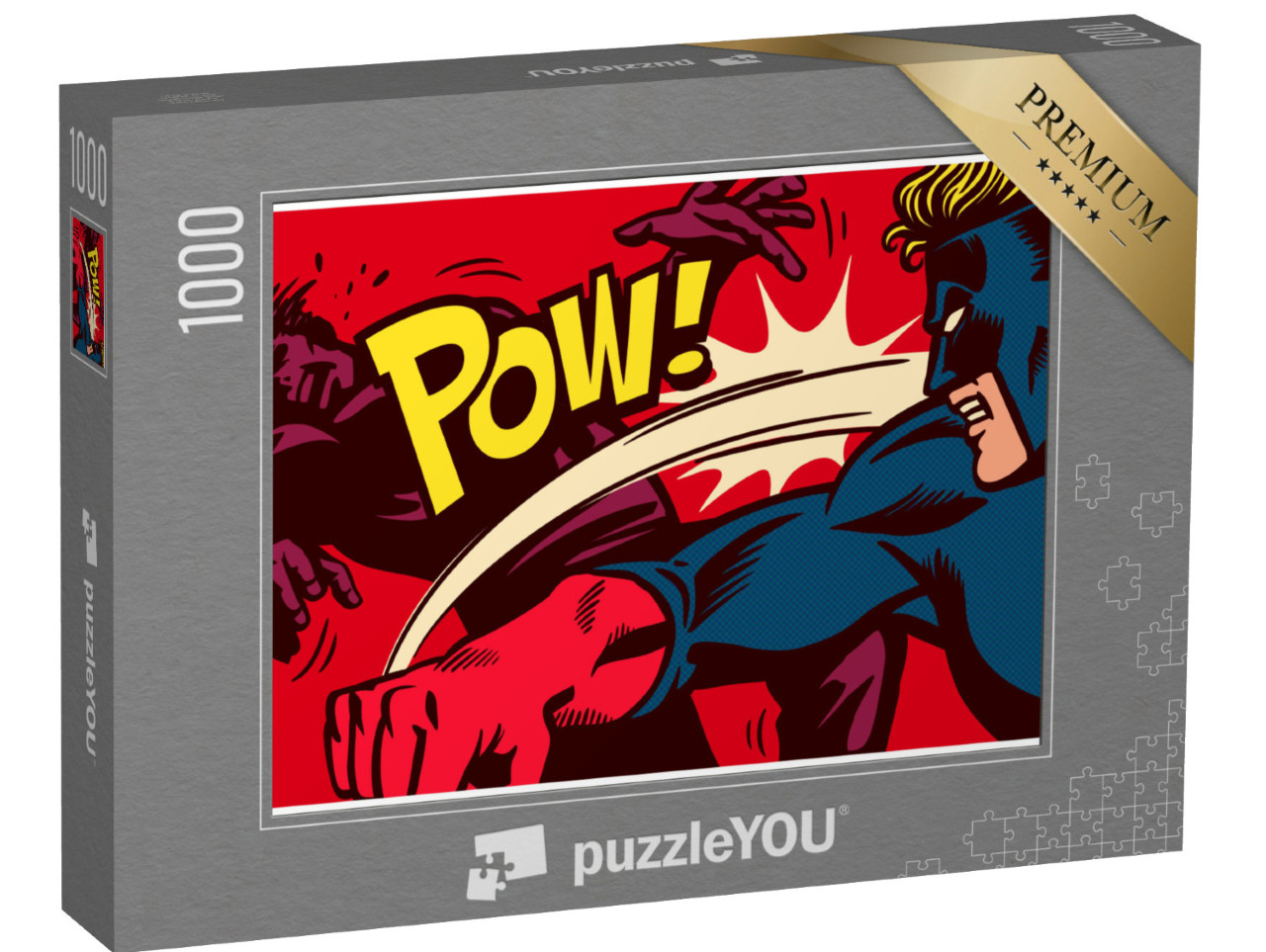 puzzle 1000 dílků „Komiksový styl pop art: superhrdina versus superpadouch“