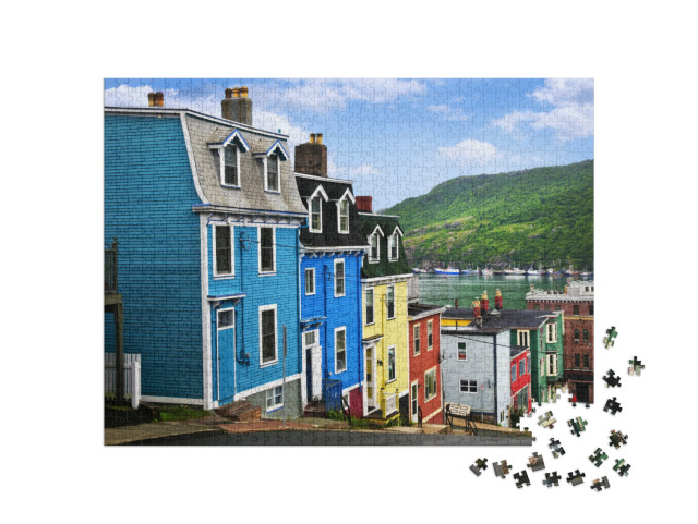 puzzle 1000 dílků „Barevné domy v St. John's, Newfoundland, Kanada“
