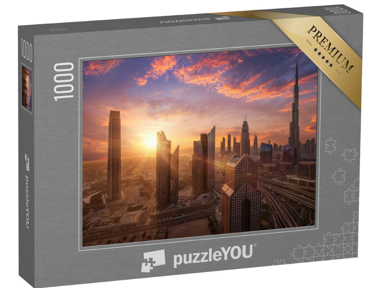 puzzle 1000 dílků „Krásný západ slunce v centru Dubaje“