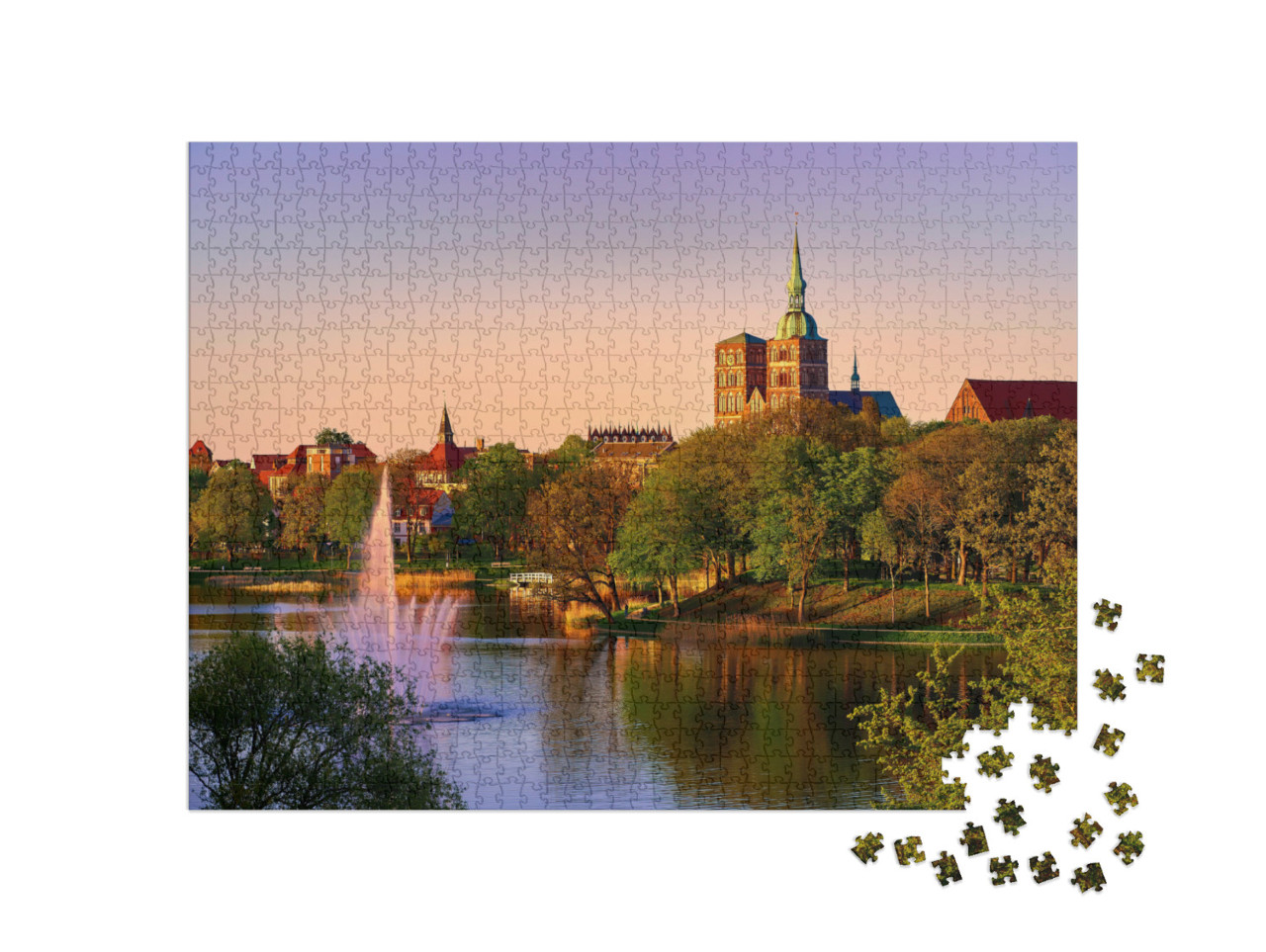 puzzle 1000 dílků „Stralsund večer: Obrázek města“