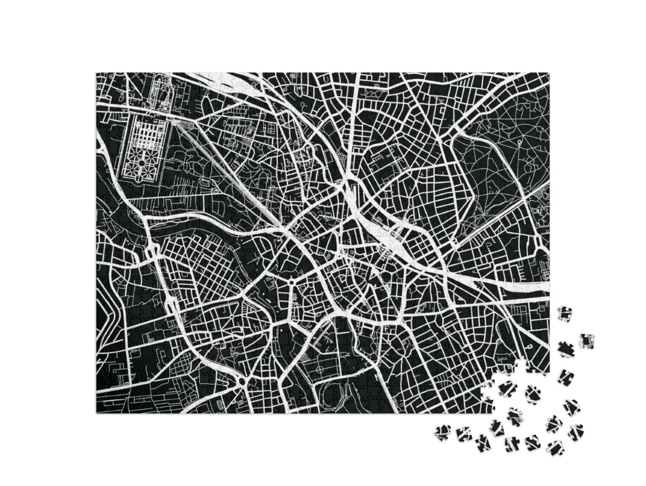 puzzle 1000 dílků „Vektorová mapa Hannoveru, Německo“