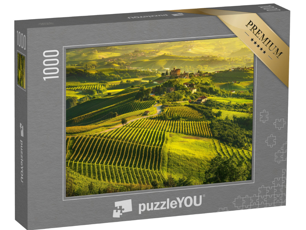 puzzle 1000 dílků „Vinice: Grinzane Cavour, památka UNESCO v Piemontu“