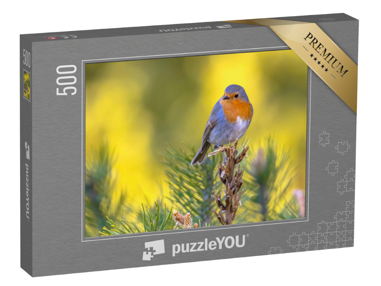 puzzle 500 dílků „Robin na zelené větvi“