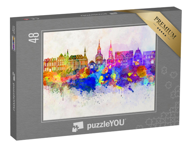 puzzle 48 dílků „Akvarel panoramatu Cách“