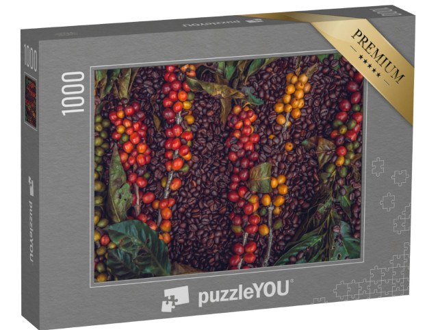 puzzle 1000 dílků „Kávová zrna a kávové plody“