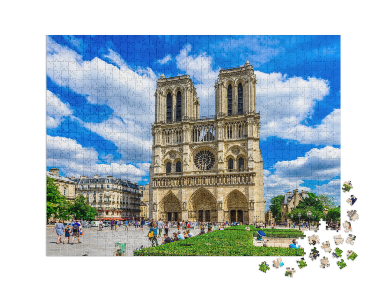 puzzle 1000 dílků XXL „Katedrála Notre Dame de Paris v Paříži, Francie Architektura a pamětihodnosti Paříže“