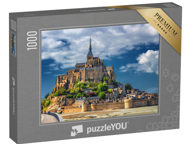 puzzle 1000 dílků „Přílivový ostrov Le Mont Saint-Michel, Normandie, severní Francie“