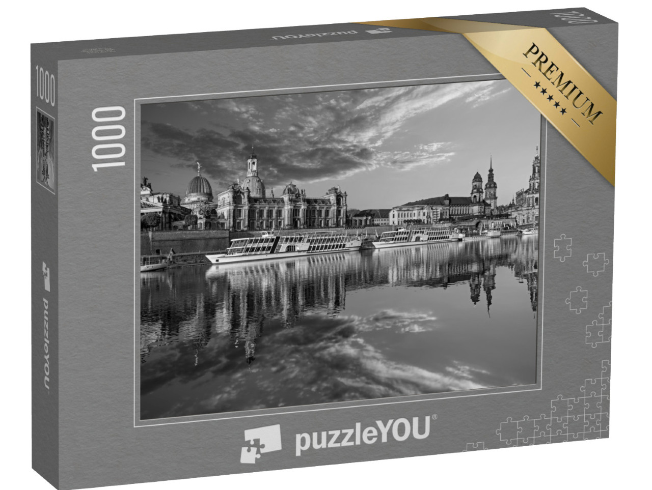 puzzle 1000 dílků „Panorama Drážďan na Labi a Augustově mostě“