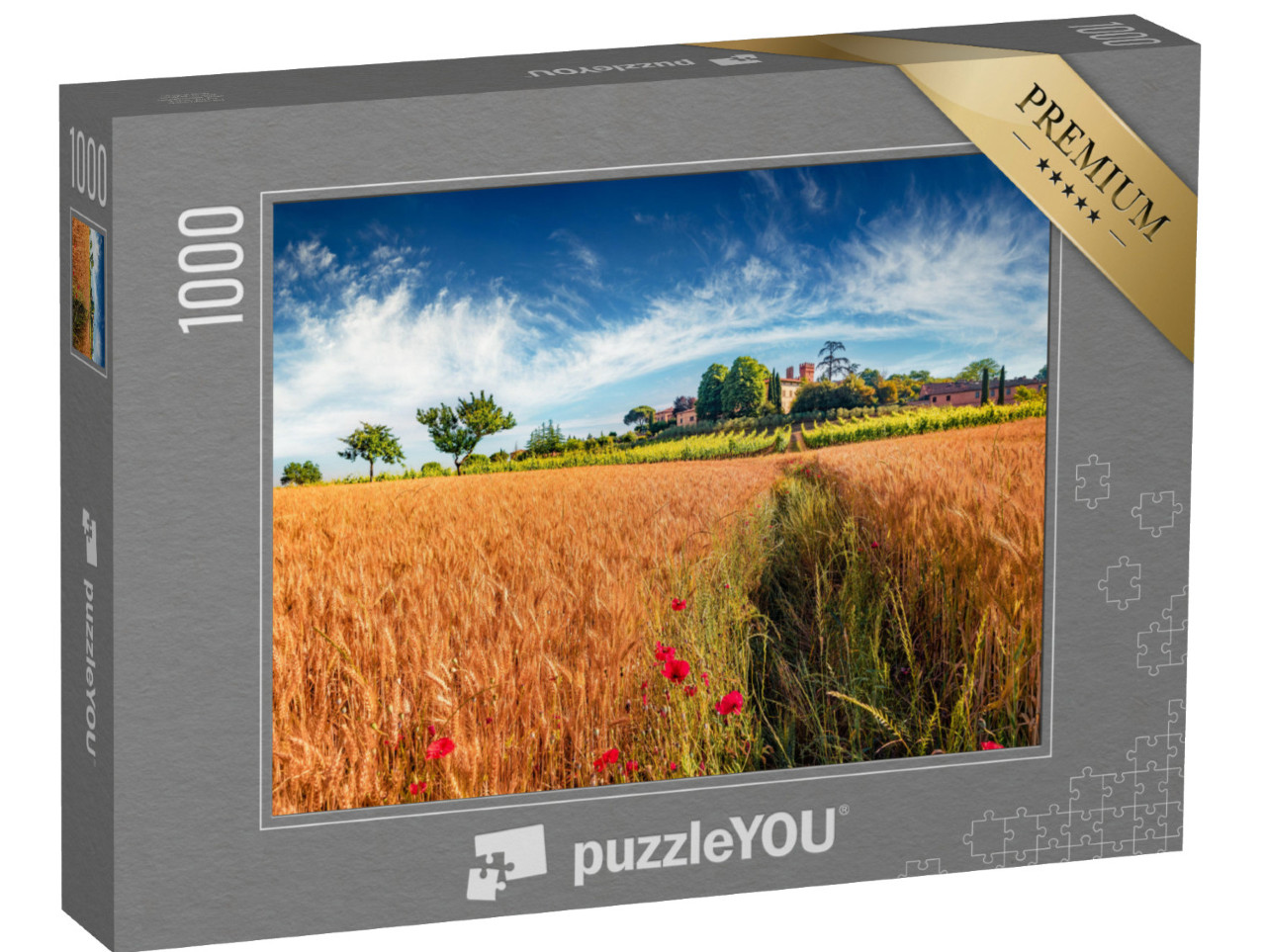 puzzle 1000 dílků „Letní pohled na pšeničné pole“