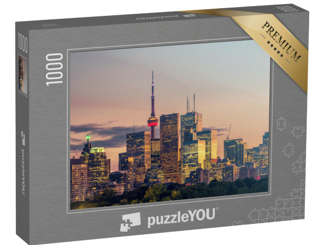 puzzle 1000 dílků „Budova ve městě Toronto v noci, Ontario, Kanada“