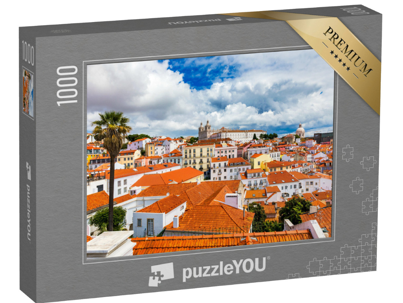 puzzle 1000 dílků „Lisabonské panorama, čtvrť Alfama, Portugalsko“