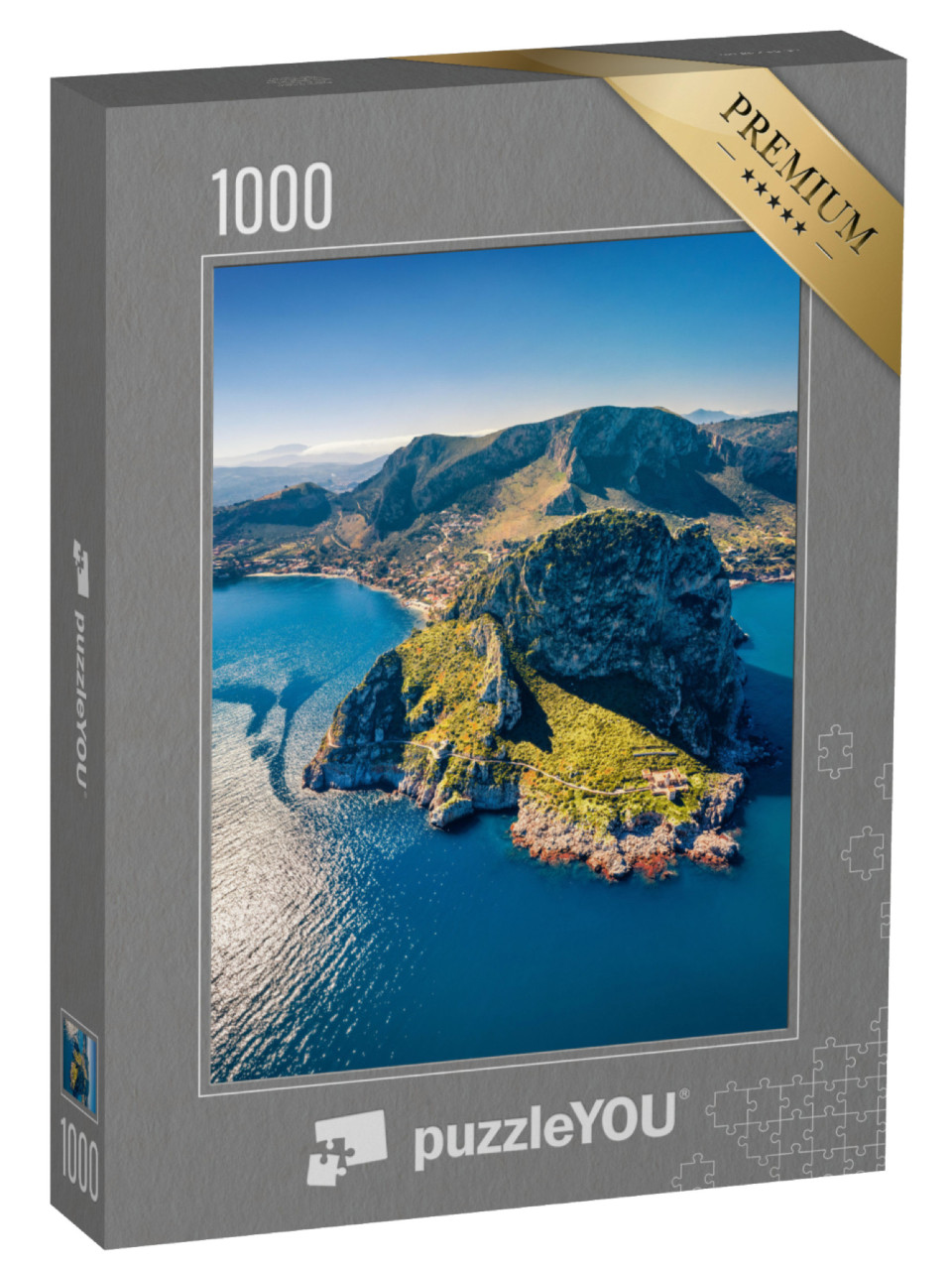 puzzle 1000 dílků „Působivý mys Zafferano, Sicílie, Itálie“