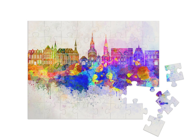puzzle 48 dílků „Akvarel panoramatu Cách“