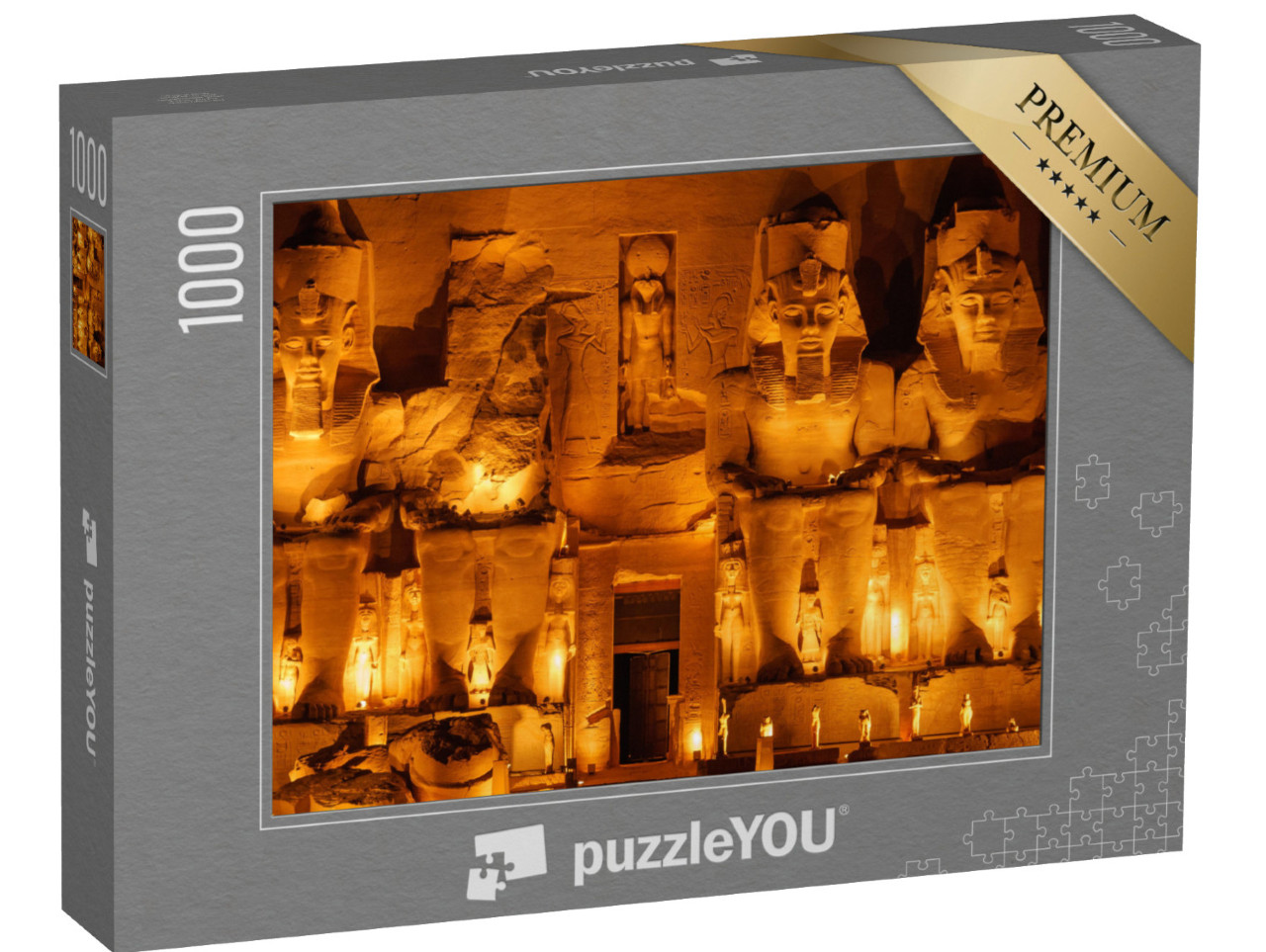 puzzle 1000 dílků „Fotografie chrámu Abú Simbel v noci“