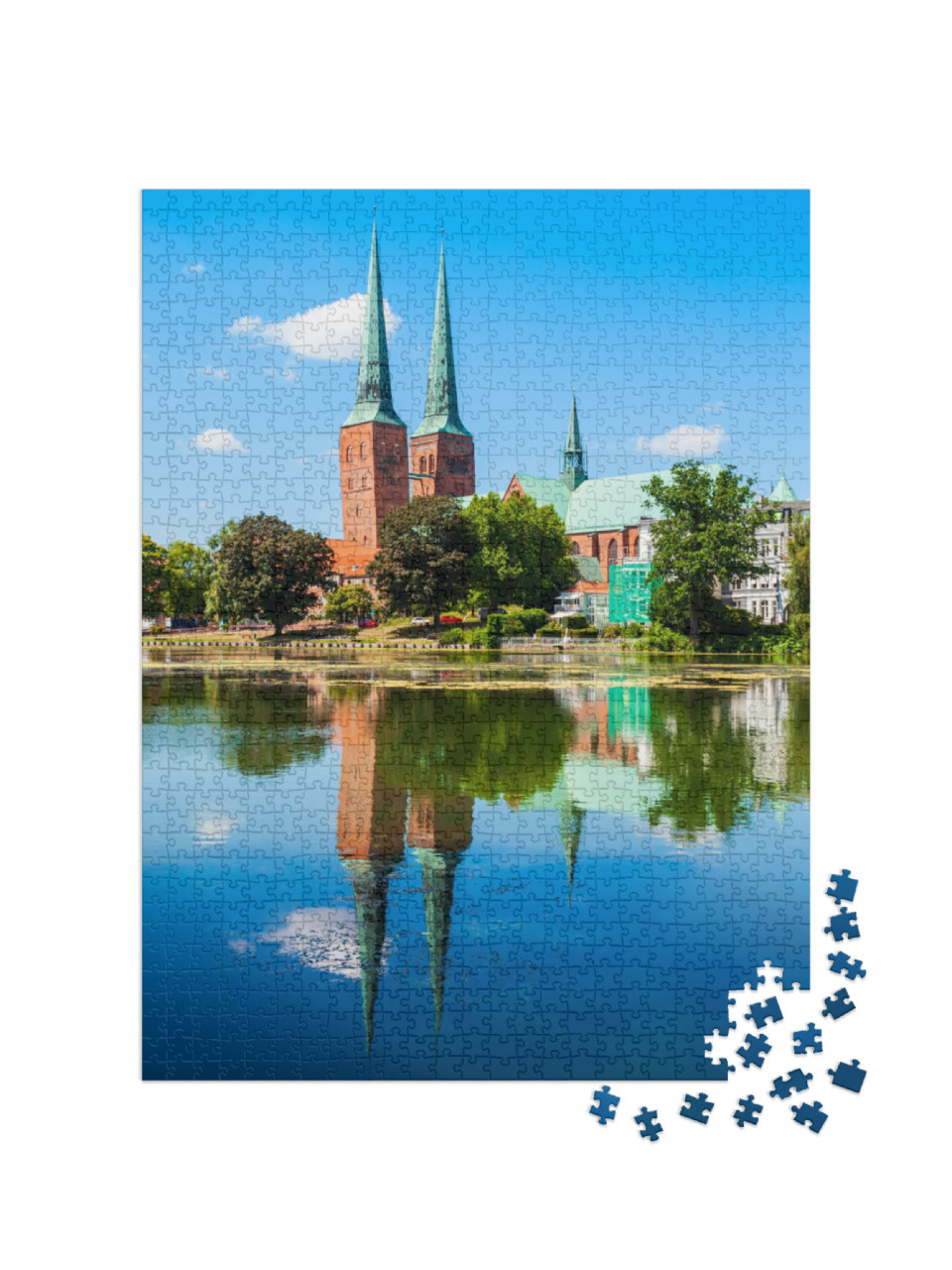 puzzle 1000 dílků „Cihlová katedrála v Lübecku“