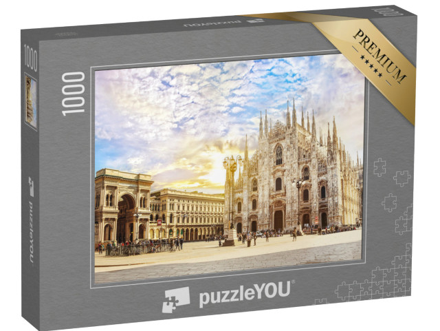 puzzle 1000 dílků „Katedrála a galerie Vittorio Emanuele na náměstí Piazza Duomo, Milán“