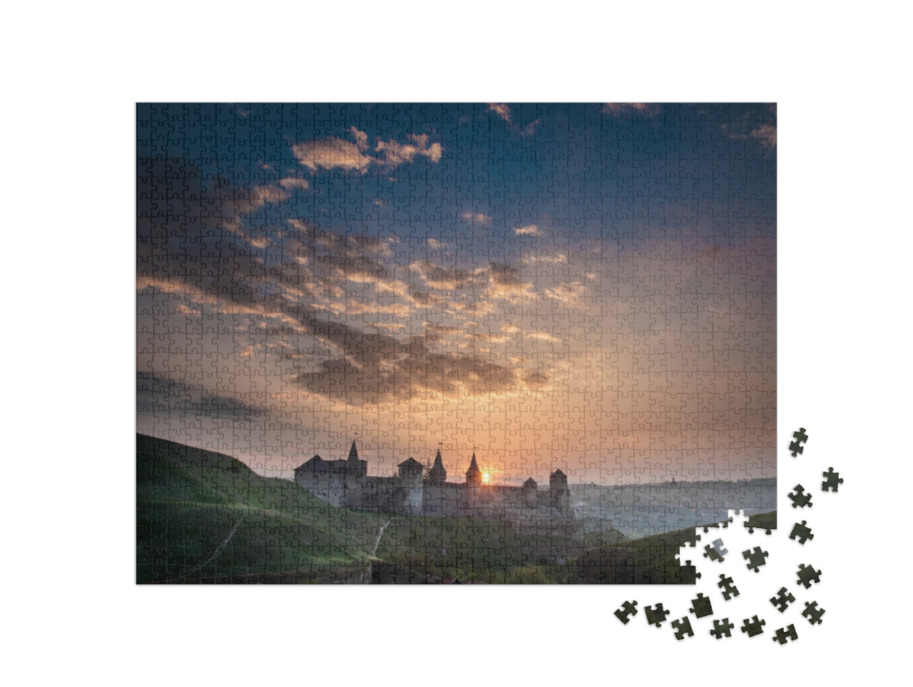 puzzle 1000 dílků „Pevnost Kamianets-Podilskyi, Ukrajina“