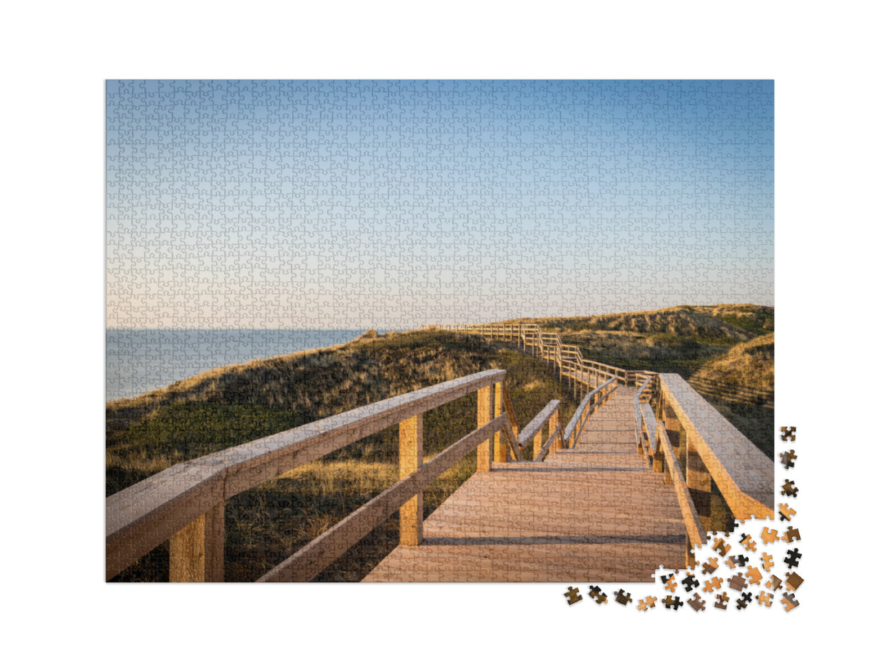 puzzle 2000 dílků „Turistická stezka po plážových schodech na ostrově Sylt“