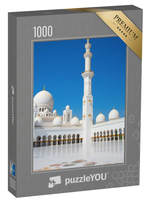 puzzle 1000 dílků „Bílá mešita šejka Zayeda v Abú Dhabí, Spojené arabské emiráty“