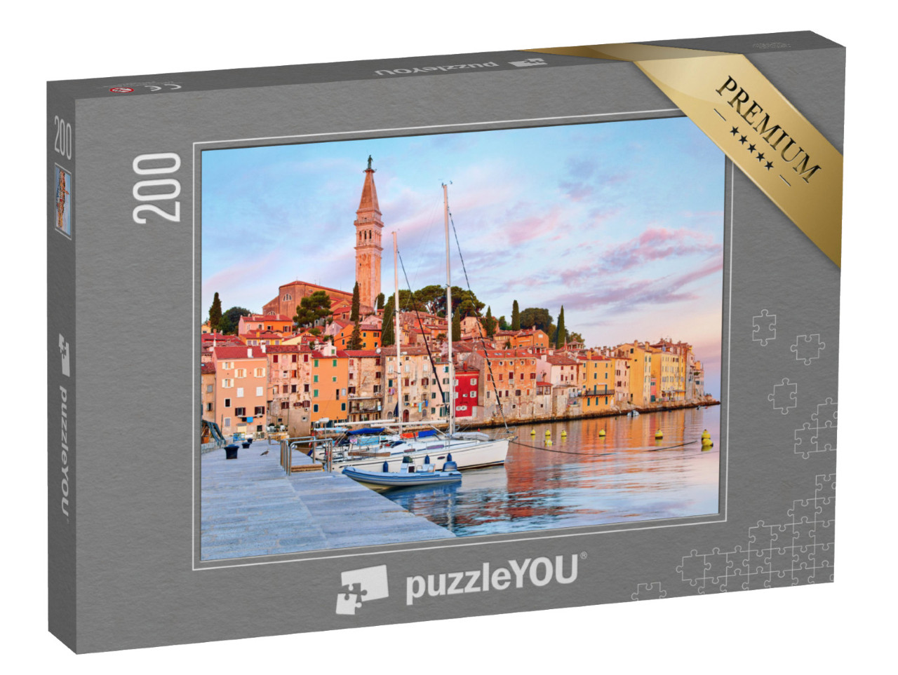 puzzle 200 dílků „Středověké město Rovinj na Jadranu, Chorvatsko“
