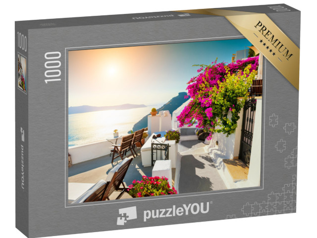 puzzle 1000 dílků „Západ slunce na Santorini, Řecko“