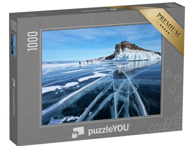 puzzle 1000 dílků „Zamrzlé jezero Bajkal u mysu Horin-Irgi, Rusko“