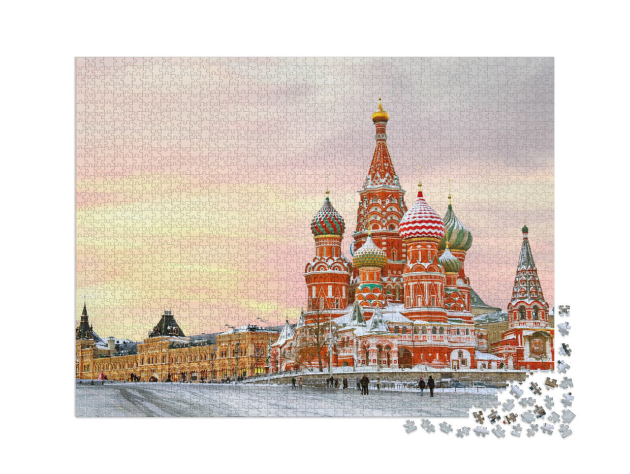 puzzle 2000 dílků „Rudé náměstí s výhledem na katedrálu svatého Basila“