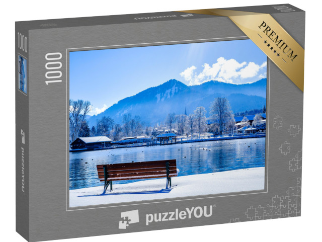 puzzle 1000 dílků „Nádherná zimní krajina u jezera Tegernsee, Bavorsko“