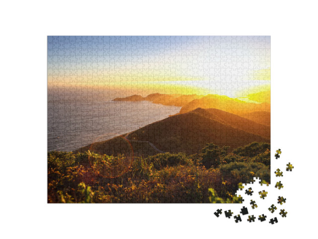 puzzle 1000 dílků „Dramatický západ slunce na pobřeží“