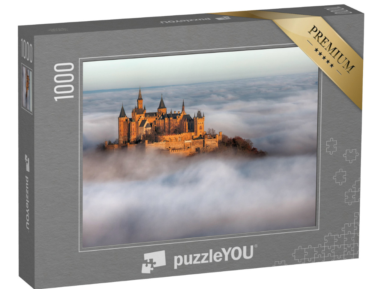 puzzle 1000 dílků „Německý hrad Hohenzollern nad mraky“