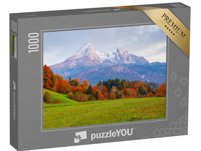 puzzle 1000 dílků „Horský masiv Watzmann v krásných podzimních barvách, Německo“