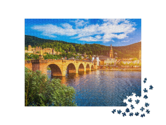 puzzle 1000 dílků „Krásné město Heidelberg s Neckarem, Německo“
