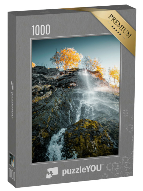 puzzle 1000 dílků „Krásný vodopád v pohoří Harz, Německo“