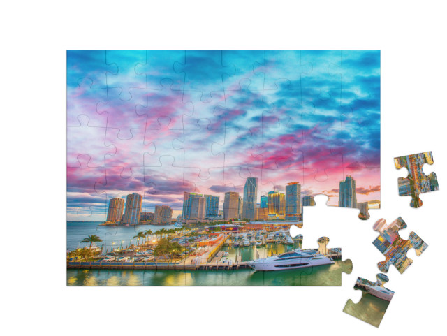 puzzle 48 dílků „Soumrak nad Miami, Florida“