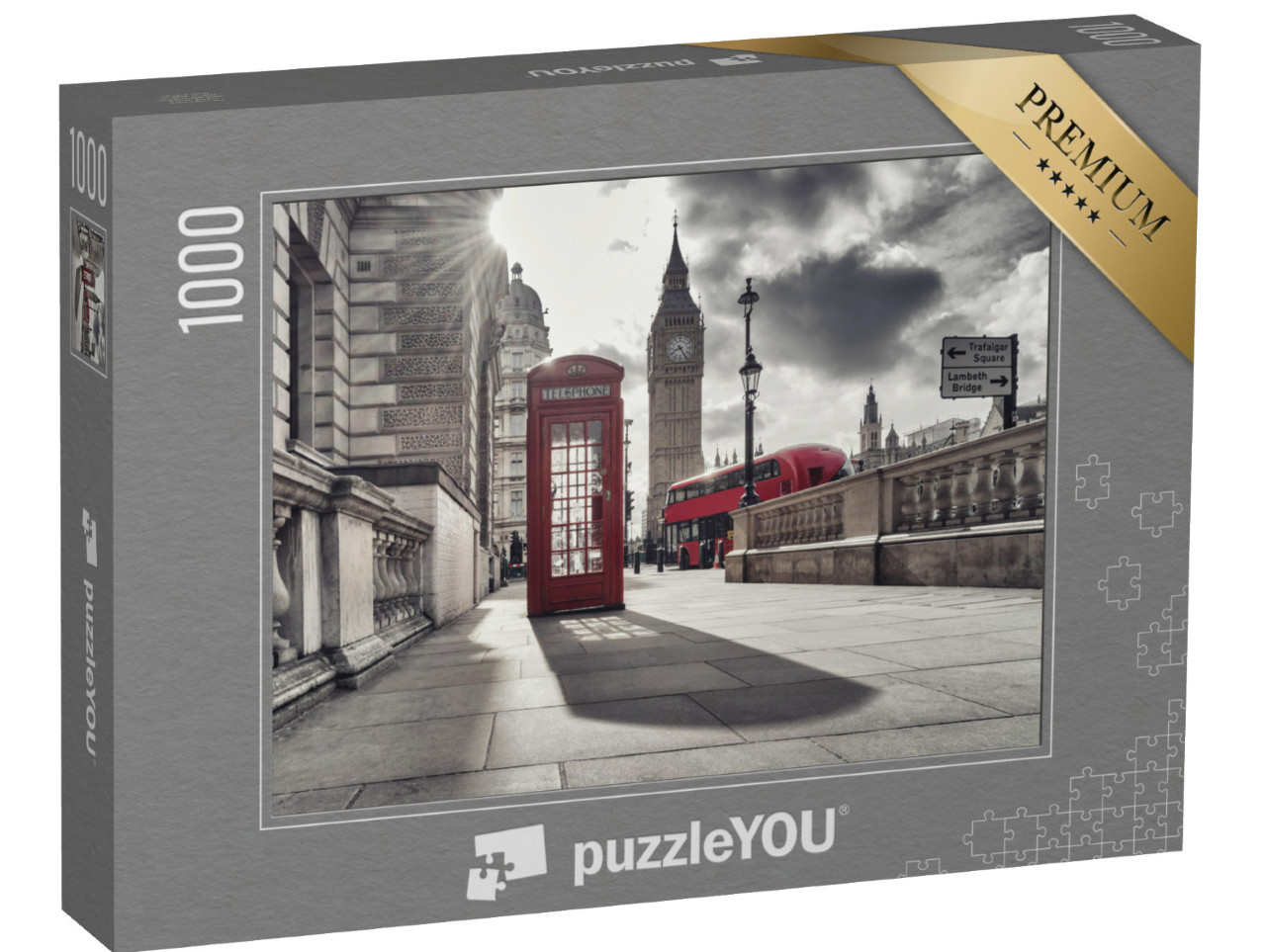 puzzle 1000 dílků „Červená telefonní budka a Big Ben v Londýně, Anglie“