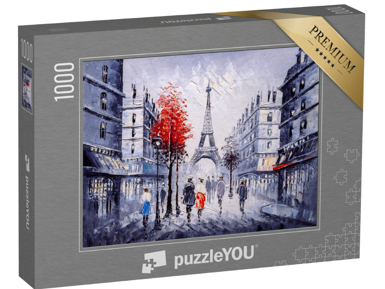 puzzle 1000 dílků „Pohled na Paříž jako olejomalba“