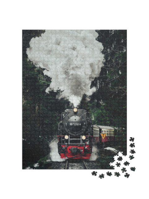 puzzle 1000 dílků „Historická parní lokomotiva“