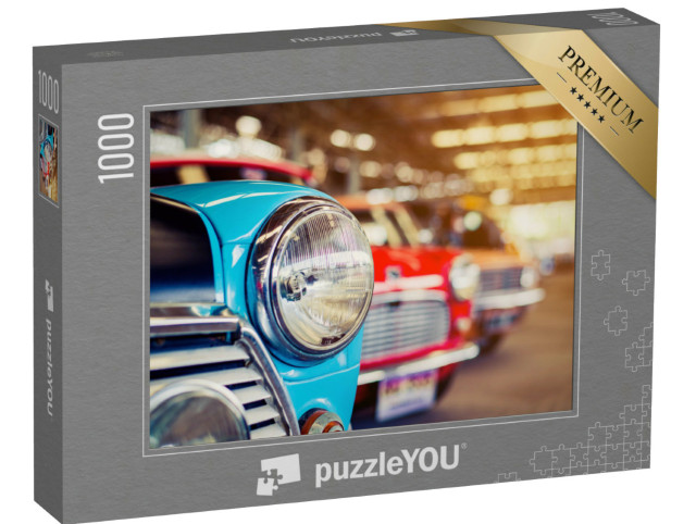 puzzle 1000 dílků „Nádherné klasické vozy v řadě za sebou“