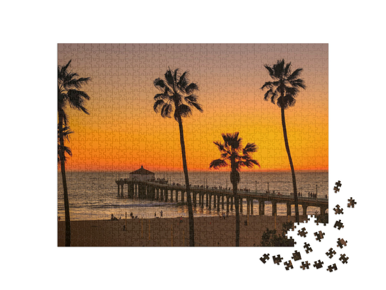puzzle 1000 dílků „Manhattan Beach při západu slunce, Los Angeles, USA“