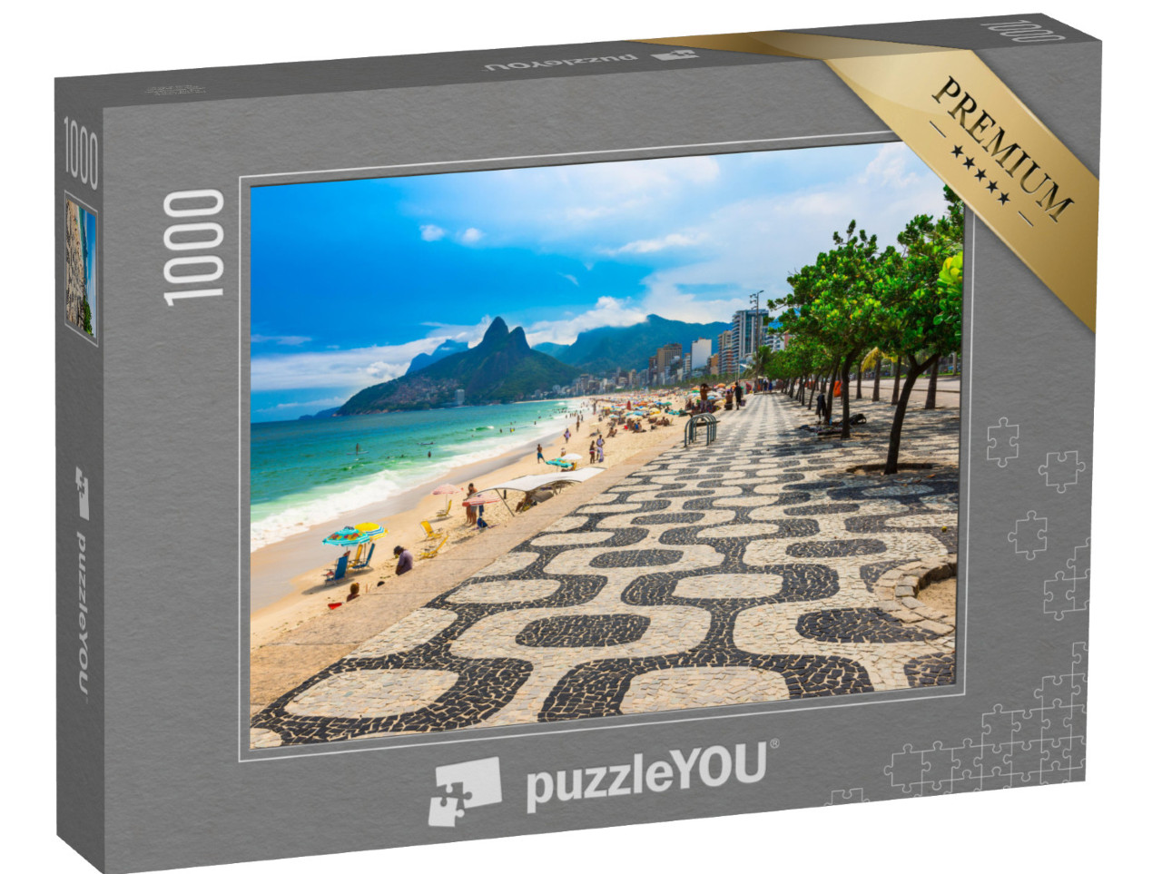 puzzle 1000 dílků „Ipanema: Pláž s mozaikou, Rio de Janeiro“