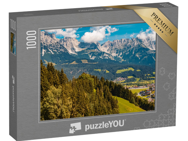 puzzle 1000 dílků „Vrchol Hartkaiser nad Ellmau am Wilden Kaiser Tyrolsko, Rakousko“