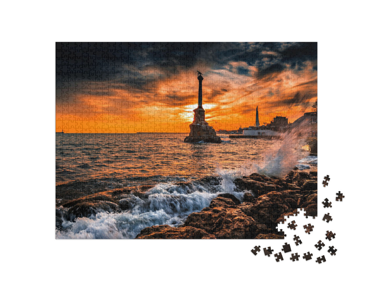 puzzle 1000 dílků „Pomník potopených lodí v Černém moři v Rusku“
